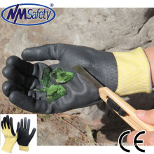 NMSAFETY anti fire use 13 gauge foam nitrile anti cut on palm work gloves
